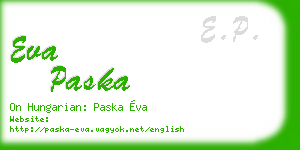 eva paska business card